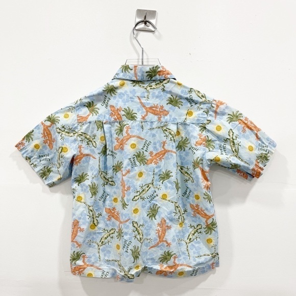Woolrich Kids Lizard Island Button Up Shirt Casual Vacation Short Sleeve XS 4 5 - Picture 2 of 5